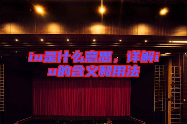 iu是什么意思，詳解iu的含義和用法
