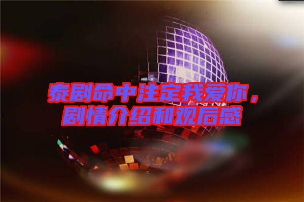 泰劇命中注定我愛你,劇情介紹和觀后感