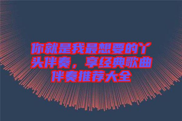 你就是我最想要的丫頭伴奏,享經典歌曲伴奏推薦大全