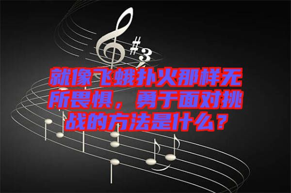 就像飛蛾撲火那樣無所畏懼,勇于面對挑戰的方法是什么?