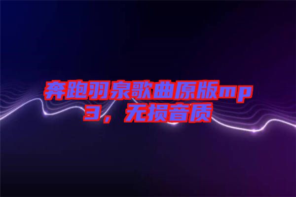 奔跑羽泉歌曲原版mp3,無損音質