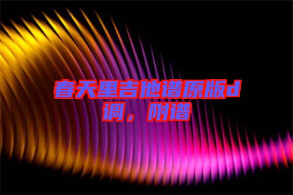 春天里吉他譜原版d調，附譜