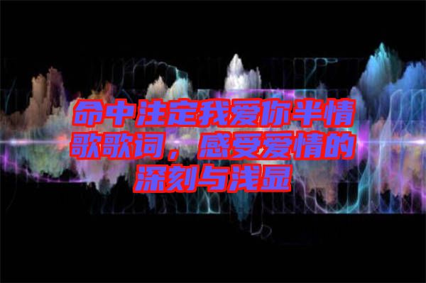 命中注定我愛你半情歌歌詞,感受愛情的深刻與淺顯