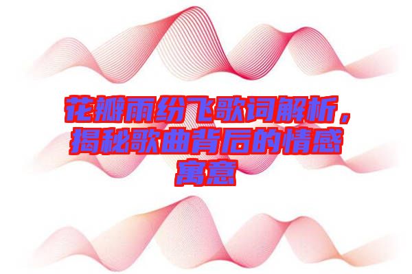 花瓣雨紛飛歌詞解析,揭秘歌曲背后的情感寓意
