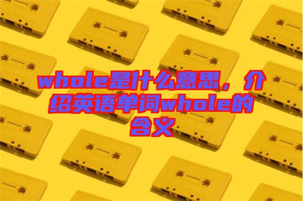 whole是什么意思，介紹英語單詞whole的含義
