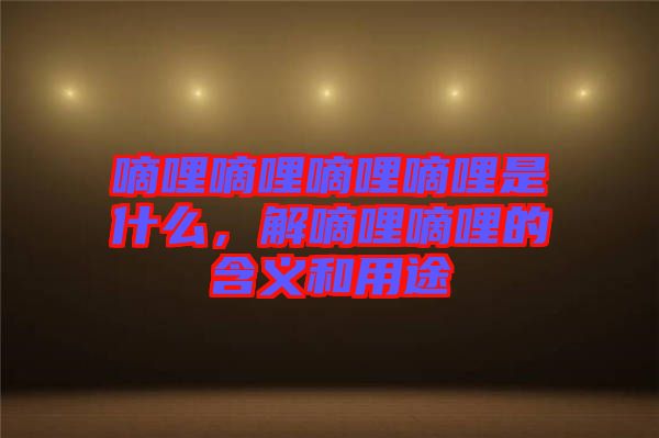 嘀哩嘀哩嘀哩嘀哩是什么,解嘀哩嘀哩的含義和用途