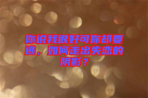 你說(shuō)我很好可你卻要逃，如何走出失戀的陰影？