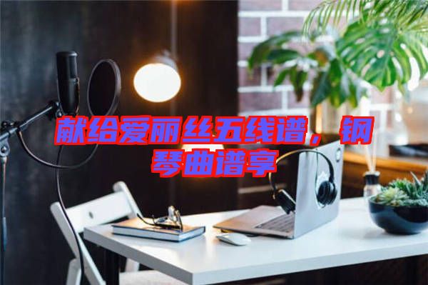 獻給愛麗絲五線譜,鋼琴曲譜享