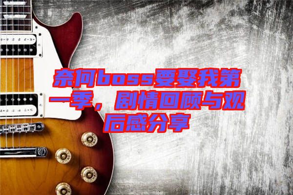 奈何boss要娶我第一季,劇情回顧與觀后感分享