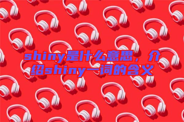 shiny是什么意思,介紹shiny一詞的含義