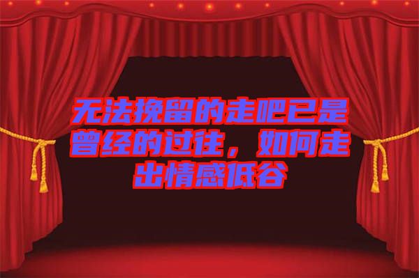 無法挽留的走吧已是曾經(jīng)的過往,如何走出情感低谷