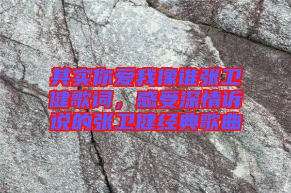 其實你愛我像誰張衛健歌詞，感受深情訴說的張衛健經典歌曲