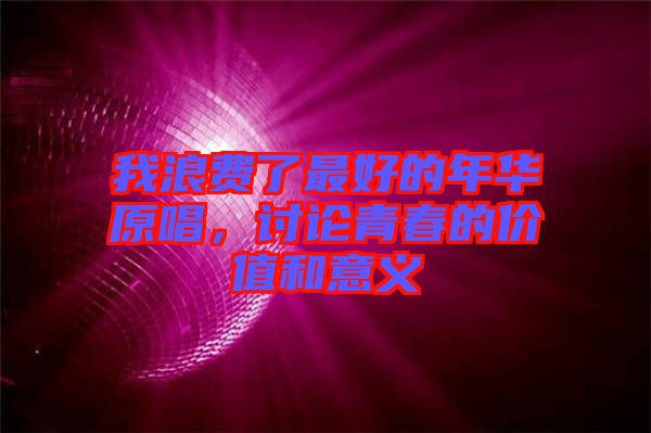 我浪費了最好的年華原唱,討論青春的價值和意義