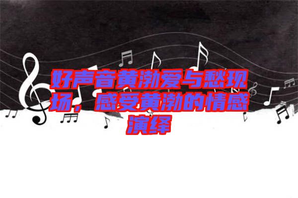 好聲音黃渤愛與愁現(xiàn)場,感受黃渤的情感演繹