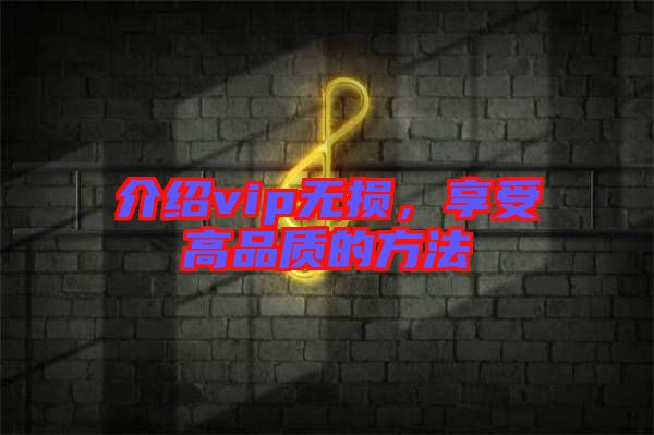 介紹vip無損,享受高品質(zhì)的方法