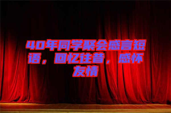 40年同學聚會感言短語,回憶往昔,感懷友情