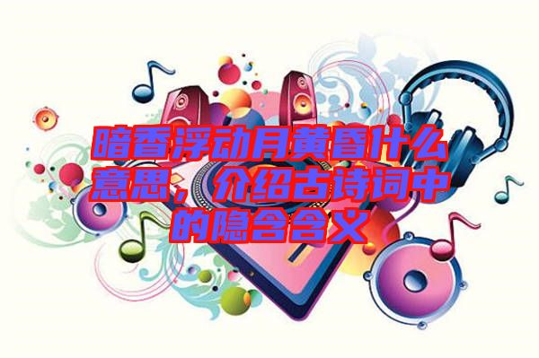 暗香浮動月黃昏什么意思,介紹古詩詞中的隱含含義
