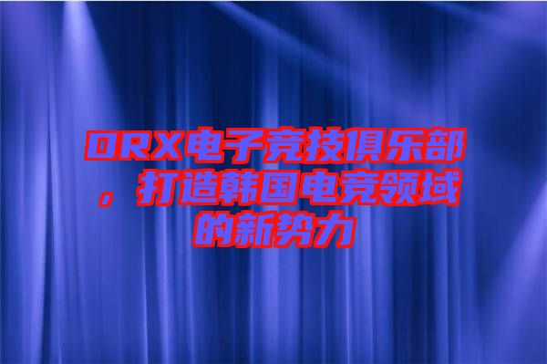 DRX電子競(jìng)技俱樂部,打造韓國(guó)電競(jìng)領(lǐng)域的新勢(shì)力