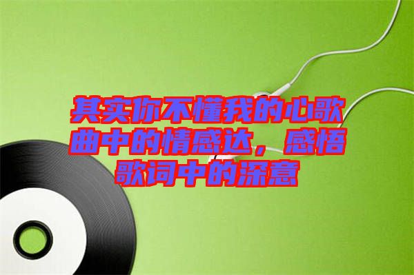 其實你不懂我的心歌曲中的情感達(dá),感悟歌詞中的深意
