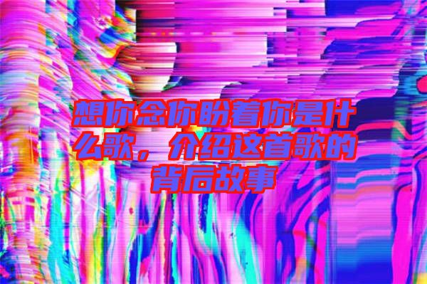 想你念你盼著你是什么歌,介紹這首歌的背后故事