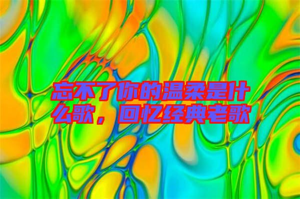忘不了你的溫柔是什么歌,回憶經典老歌