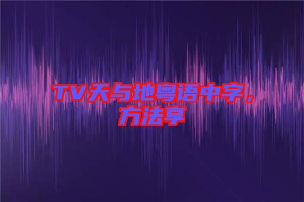 TV天與地粵語中字,方法享