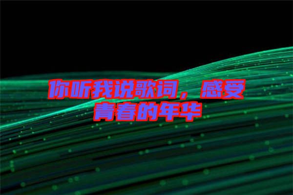 你聽我說歌詞,感受青春的年華