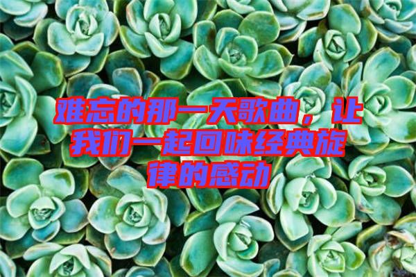 難忘的那一天歌曲,讓我們一起回味經(jīng)典旋律的感動(dòng)