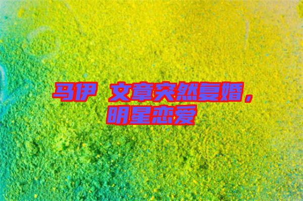 馬伊琍文章突然復(fù)婚,明星戀愛