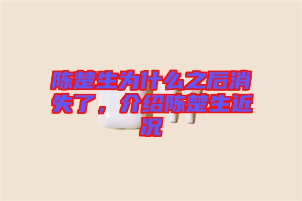 陳楚生為什么之后消失了,介紹陳楚生近況