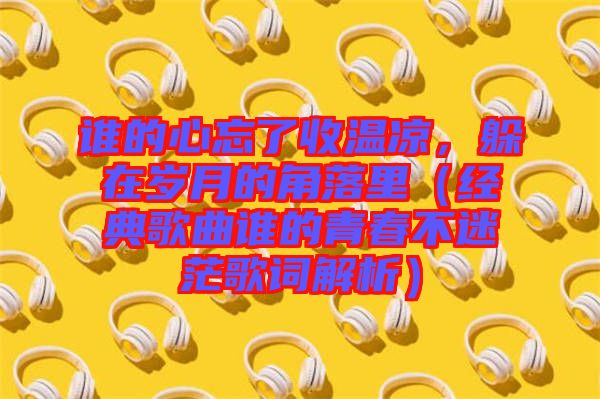 誰的心忘了收溫涼，躲在歲月的角落里（經典歌曲誰的青春不迷茫歌詞解析）