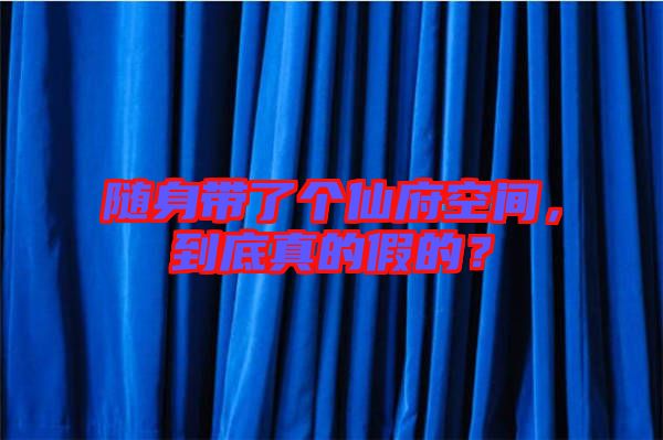 隨身帶了個仙府空間，到底真的假的？