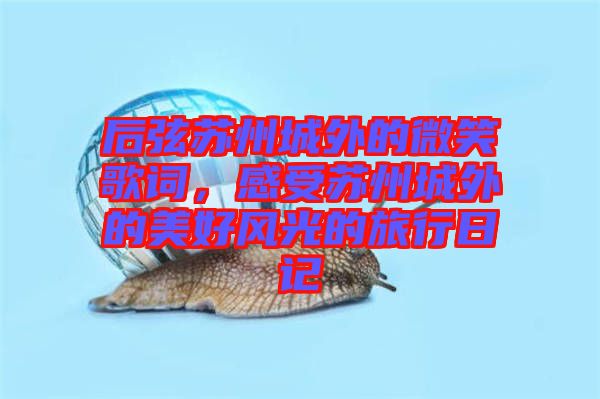 后弦蘇州城外的微笑歌詞,感受蘇州城外的美好風光的旅行日記