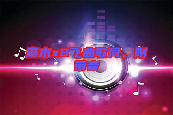 麻木x8飛曲歌詞,附帶音
