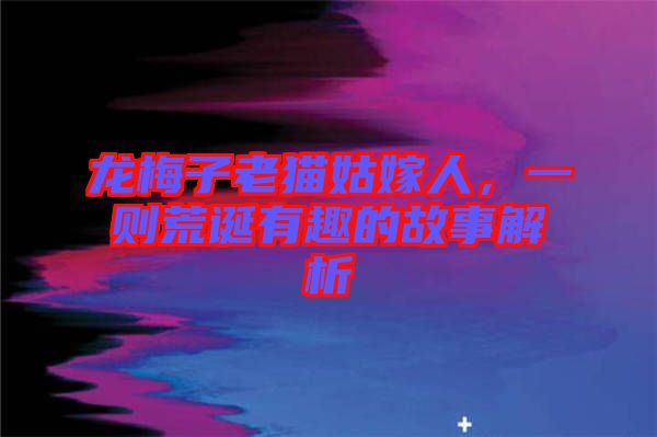 龍梅子老貓姑嫁人,一則荒誕有趣的故事解析