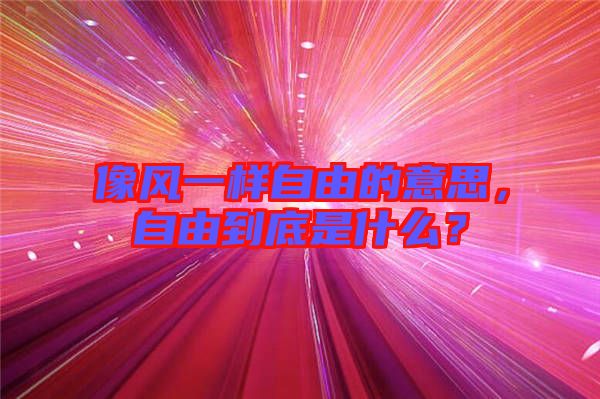 像風一樣自由的意思，自由到底是什么？