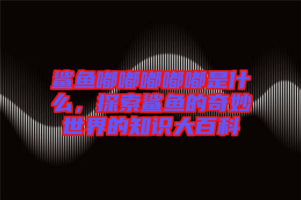 鯊魚嘟嘟嘟嘟嘟是什么，探索鯊魚的奇妙世界的知識大百科