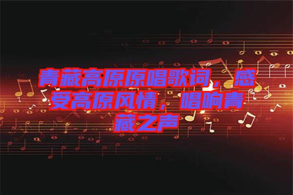 青藏高原原唱歌詞，感受高原風情，唱響青藏之聲