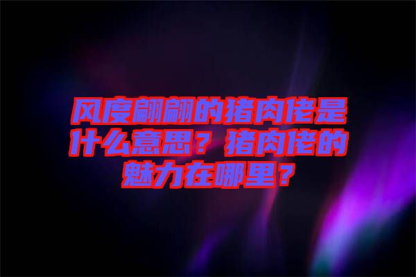風(fēng)度翩翩的豬肉佬是什么意思？豬肉佬的魅力在哪里？