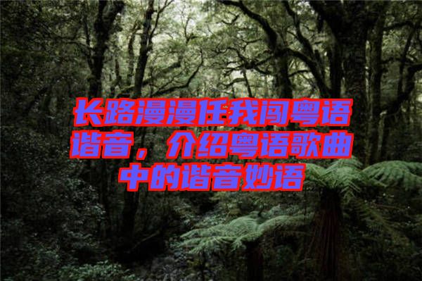 長(zhǎng)路漫漫任我闖粵語(yǔ)諧音,介紹粵語(yǔ)歌曲中的諧音妙語(yǔ)